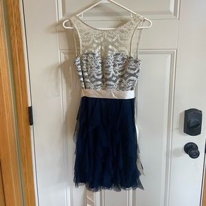 Junior Teeze Me Navy and Cream Dress, NWT, Size 5